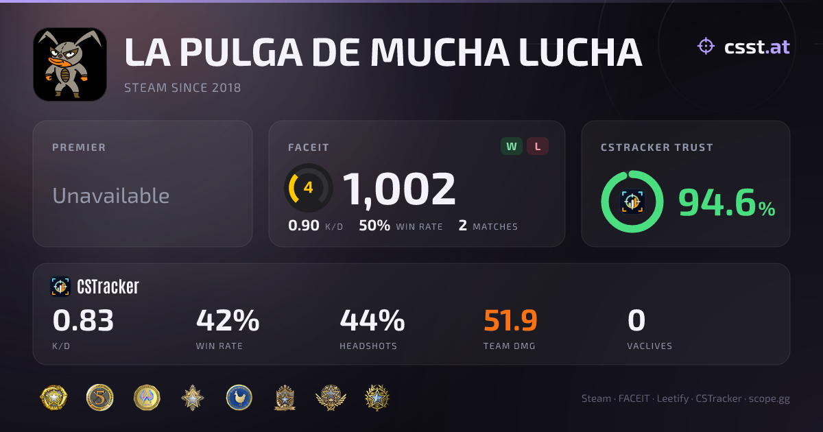 LA PULGA DE MUCHA LUCHA — CS2 Stats & FACEIT Elo | csst.at