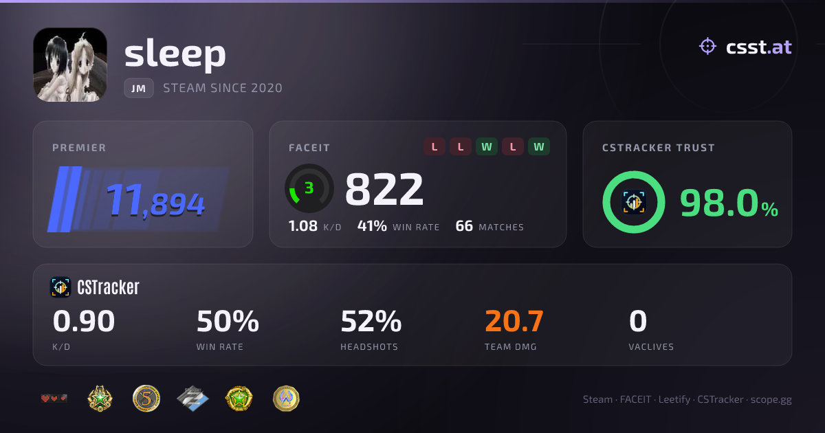 sleep — CS2 Stats & FACEIT Elo | csst.at